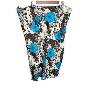 Marianne Boho Floral Skirt Sz 2X Lined Cocktail Office USA Lace Stretch Midi 70s